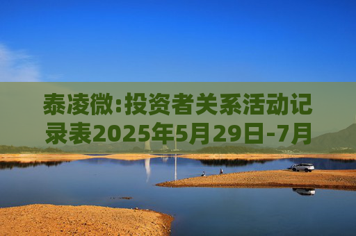 泰凌微:投资者关系活动记录表2025年5月29日-7月1日