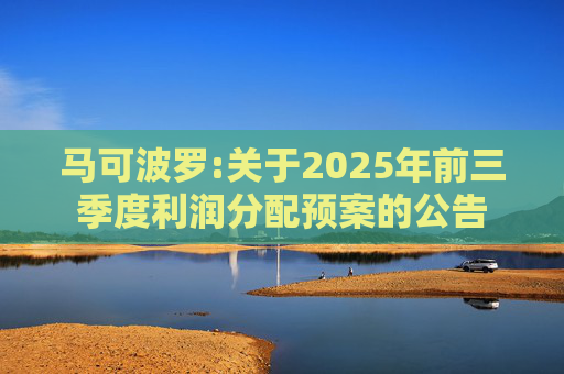 马可波罗:关于2025年前三季度利润分配预案的公告  第1张