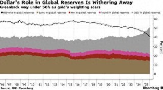 黄金飙升后另一面：美元在全球储备中的地位降至数十年来最低