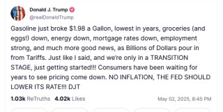 特朗普重申：美联储应该降息！