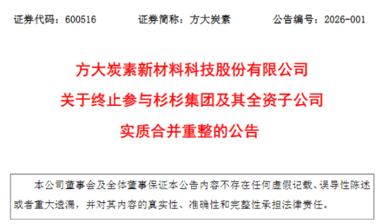 600516，终止参与杉杉集团重整  第1张