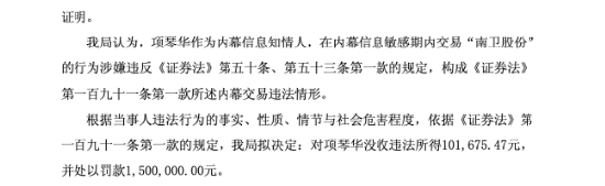 南卫股份财总岗位有多难干:许晓嫌工资不及预期辞职,前任刚被罚150万元 | 长三角资本局 第2张 南卫股份财总岗位有多难干:许晓嫌工资不及预期辞职,前任刚被罚150万元 | 长三角资本局 第2张